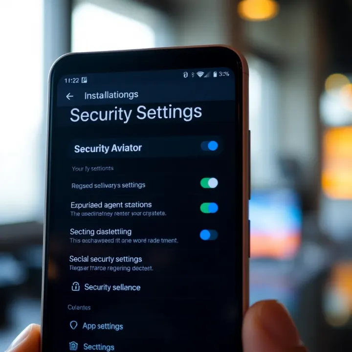 Android smartphone displaying the installation progress of Betwizad Aviator APK with security settings in focus