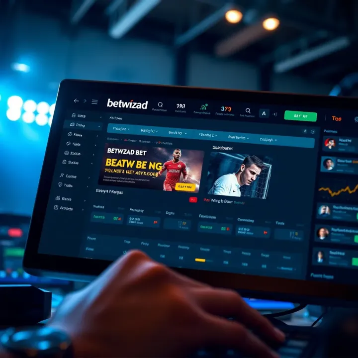 User interface of Betwizad Bet NG platform showing betting options and account dashboard
