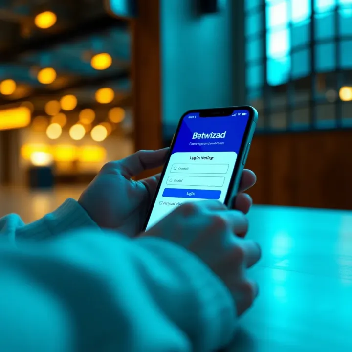 Betwizad Mobile Login Interface Overview User navigating the updated mobile login interface of Betwizad on a smartphone