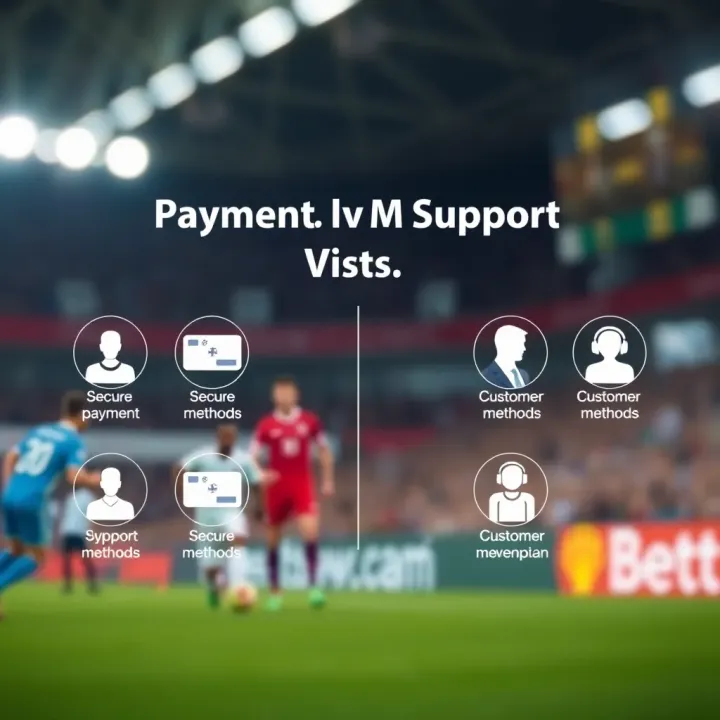 Illustration of secure payment methods and customer support icons for Betwizad and Msport