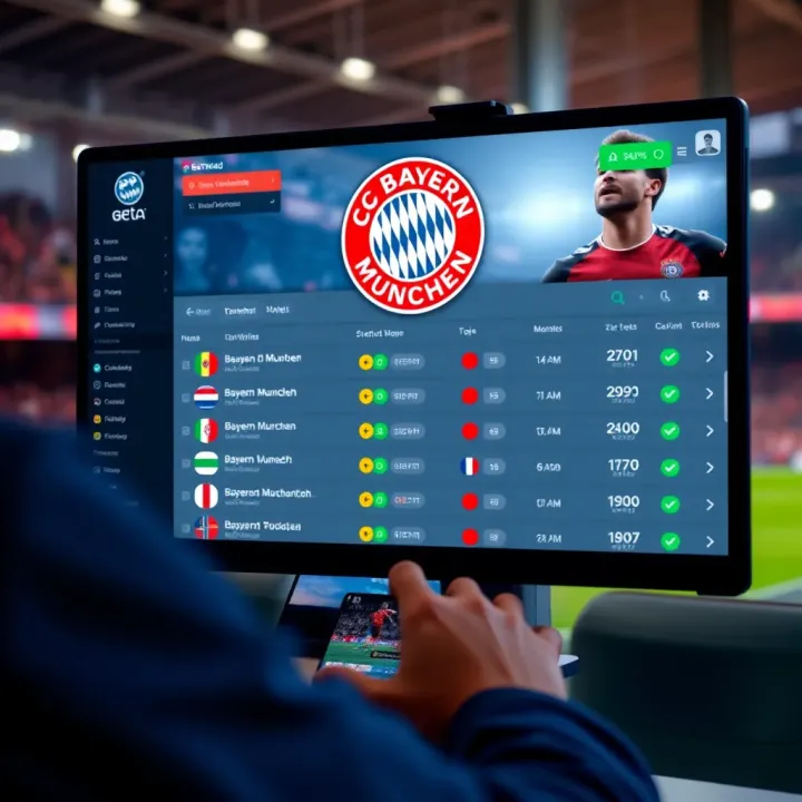 BetWizad Platform Featuring Bayern Munich Betting Markets BetWizad sports betting interface showing Bayern Munich betting options