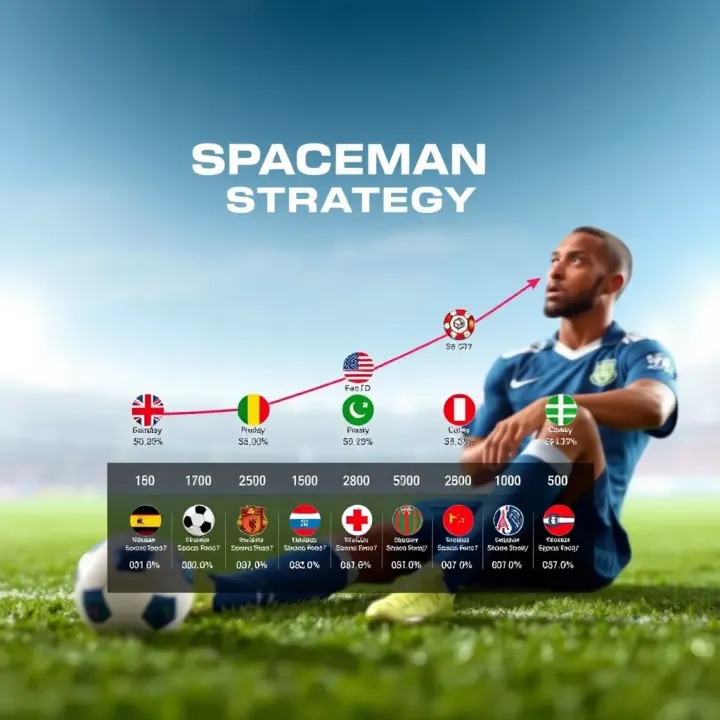 Graphical representation of the Betwizad Spaceman betting strategy showing sports icons and increasing odds