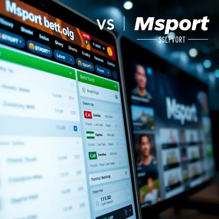 Betwizad and Msport Sports Betting Platforms Compared Comparison of Betwizad and Msport sports betting interfaces highlighting betting options and odds