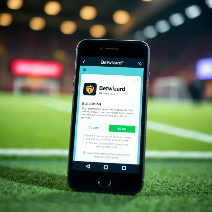 Secure Installation of Betwizard App Older Version on Mobile Devices Mobile device screen displaying Betwizard app installation interface with security features highlighted