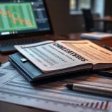 Book and notebook with football statistics and analysis for betting strategy guidance