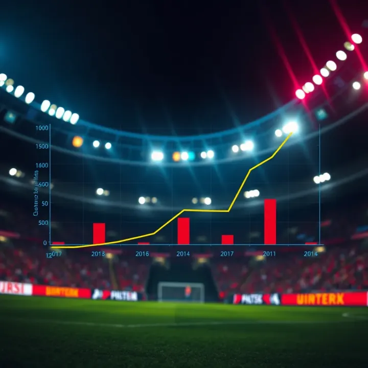 Graph illustrating football match score prediction accuracy over time