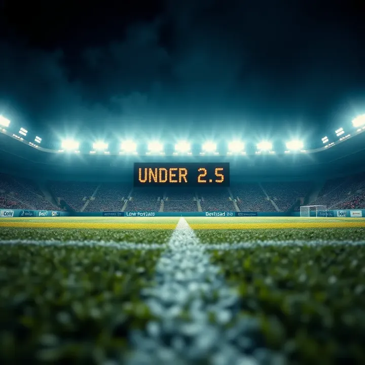 Illustration showing a football pitch with a scoreboard emphasizing low total goals scored