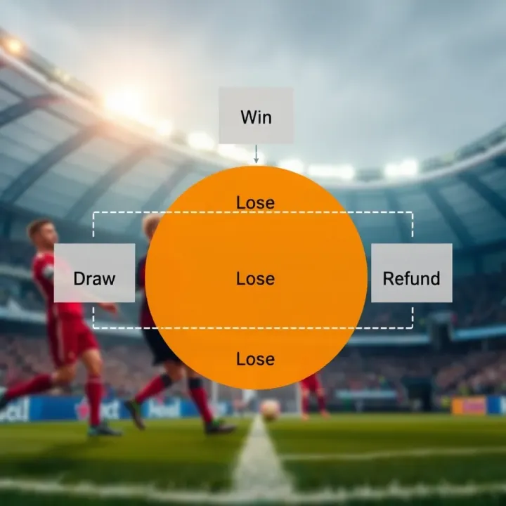 Diagram illustrating how Asian Handicap zero eliminates the draw option in football betting, showing win, lose, and refund outcomes