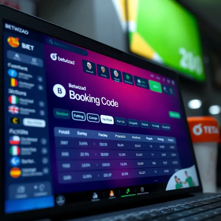 Betwizad platform showing booking code entry and bet details for sports betting