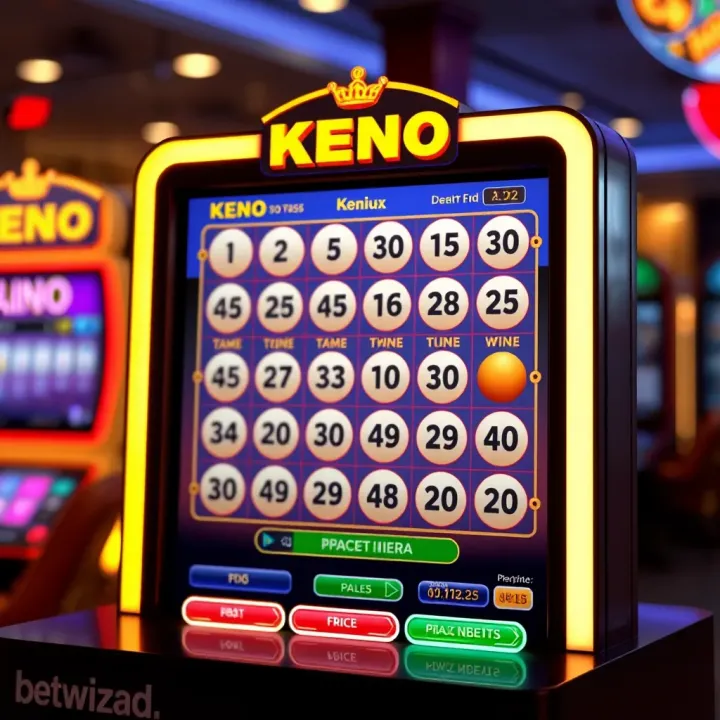 Illustration of a digital Keno game interface on an online betting platform